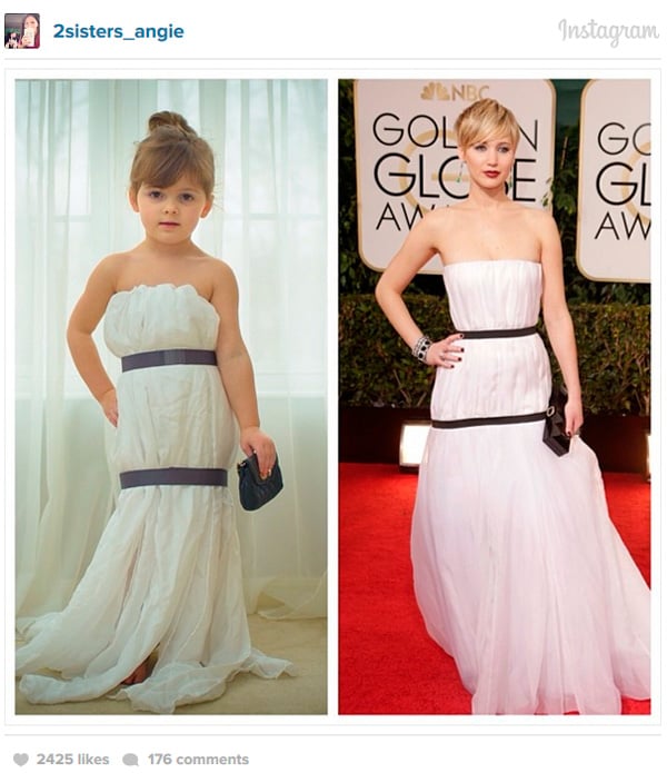 La niña de cuatro años que hace vestidos de papel imitando a Jennifer  Lawrence y Lupita Nyong'o - Noticias de cine 